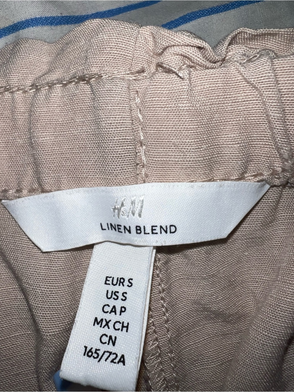 H&M Linen Blend Pull-On Shorts Beige Coastal Chic Summer Size S - Picture 4 of 7